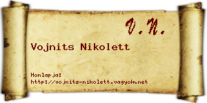 Vojnits Nikolett névjegykártya